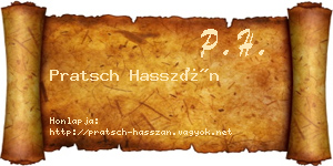Pratsch Hasszán névjegykártya